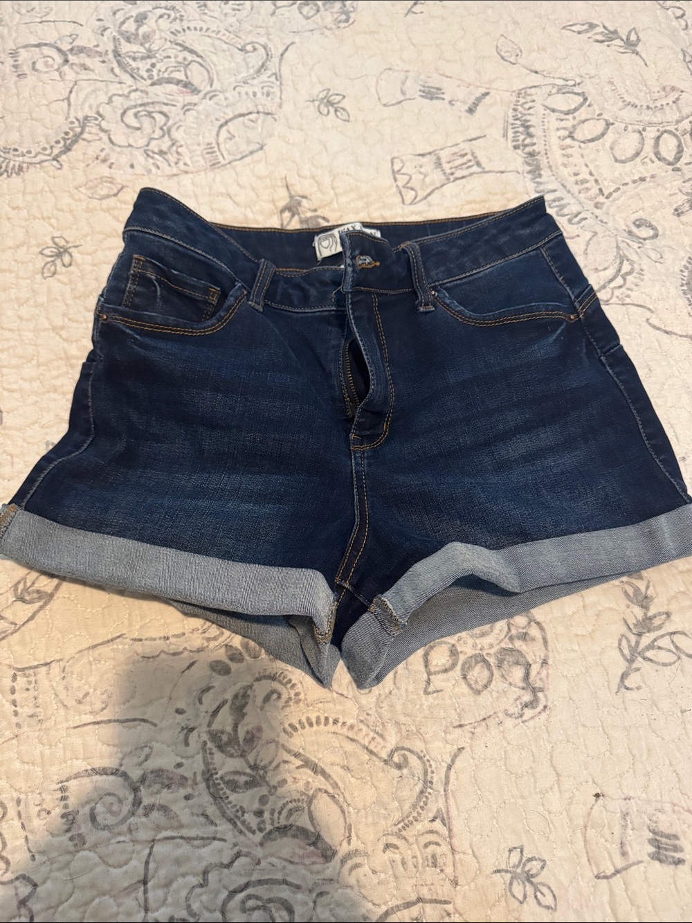 Wax Jean Dark Denim Cuffed Women's Shorts